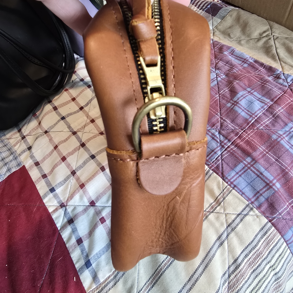 Portland Leather Large Honey Camera Bag Purse - Picture 4 of 8